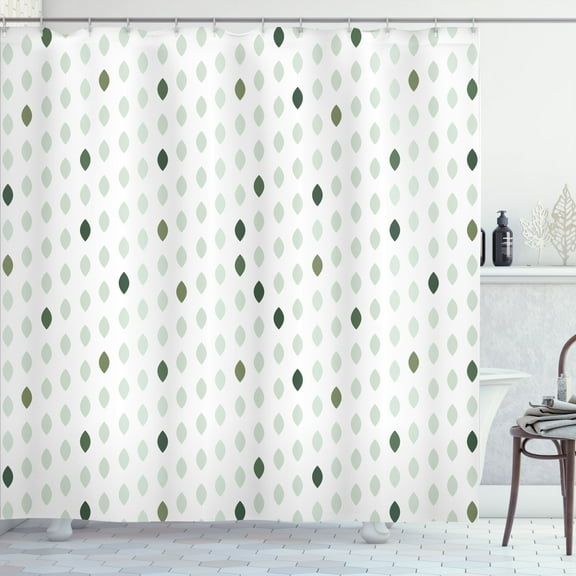 Ambesonne Modern Shower Curtain, Polka Dot Drop Pattern Art, 69"Wx75"L, Hunter Green