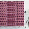 thumbnail image 1 of Ambesonne Modern Shower Curtain, Whimsical Shapes Dashes Art, 69"Wx75"L, Hot Pink and Pale Orange, 1 of 4