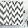 thumbnail image 1 of Ambesonne Modern Shower Curtain, Zig Zag Triangle Print, 69"Wx70"L, White Black, 1 of 3