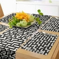thumbnail image 1 of Ambesonne Modern Table Runner & Placemats, Contemporary Maze Pattern, Placemat 4 pcs + Runner 12"x72", Charcoal Grey and Eggshell, 1 of 2