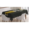 thumbnail image 1 of Ambesonne Modern Tablecloth Rectangular Table Cover, Beer Time and Old Watch, 60"x90", Dark Green Yellow Cream, 1 of 3