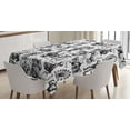 thumbnail image 1 of Ambesonne Modern Tablecloth Rectangular Table Cover, Circus Magician Theme, 60"x84", Black and White, 1 of 3