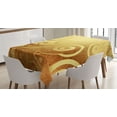 thumbnail image 1 of Ambesonne Modern Tablecloth Rectangular Table Cover, Floral Swirls Leaves, 60"x84", Earth Yellow Brown, 1 of 4