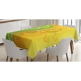 thumbnail image 1 of Ambesonne Modern Tablecloth Rectangular Table Cover, Flower Swirls Branches, 60"x84", Pale Green Marigold, 1 of 4