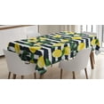 thumbnail image 1 of Ambesonne Modern Tablecloth Rectangular Table Cover, Fresh Lemons Striped, 60"x90", Hunter Green Indigo, 1 of 4