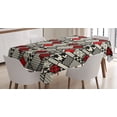 thumbnail image 1 of Ambesonne Modern Tablecloth Rectangular Table Cover, Minimalist Design, 52"x70", White Black Red, 1 of 4