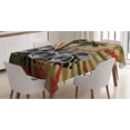 thumbnail image 1 of Ambesonne Modern Tablecloth Rectangular Table Cover, Palm Trees Music Party, 60"x84", Hunter Green Black, 1 of 4