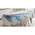 thumbnail image 1 of Ambesonne Modern Tablecloth Rectangular Table Cover, Rainbow Inspired Waves, 52"x70", Orange Purple, 1 of 4
