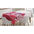 thumbnail image 1 of Ambesonne Modern Tablecloth Rectangular Table Cover, Rainbow Swirl Lollipop, 60"x90", Dark Coral Pale Pink, 1 of 3