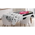 thumbnail image 1 of Ambesonne Modern Tablecloth Rectangular Table Cover, Red Rose on the Piano, 52"x70", Pink Black White, 1 of 3