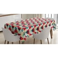 thumbnail image 1 of Ambesonne Modern Tablecloth Rectangular Table Cover, Retro Geometric Circle, 60"x84", Forest Green Salmon, 1 of 4