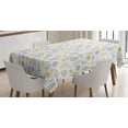 thumbnail image 1 of Ambesonne Modern Tablecloth Rectangular Table Cover, Wild Forest Leaf Flowers, 52"x70", Grey Mustard White, 1 of 4