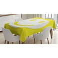 thumbnail image 1 of Ambesonne Modern Tablecloth Rectangular Table Cover, Yellow Positive Smiling Face, 60"x90", Yellow and White, 1 of 4