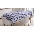 thumbnail image 1 of Ambesonne Modern Tablecloth Rectangular Table Cover, Zig Zag Striped Pattern, 60"x84", Navy Blue White, 1 of 4