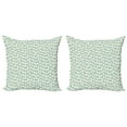 thumbnail image 1 of Ambesonne Modern Throw Pillow Cover 2 Pack, Big Small Squares Tile, 18", Pale Blue Cream, 1 of 2
