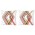 thumbnail image 1 of Ambesonne Modern Throw Pillow Cover 2 Pack, Diamond Like Border Line, 18", Caramel Brown, 1 of 2