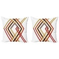 thumbnail image 1 of Ambesonne Modern Throw Pillow Cover 2 Pack, Diamond Like Border Line, 24", Caramel Brown, 1 of 2