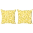 thumbnail image 1 of Ambesonne Modern Throw Pillow Cover 2 Pack, Pineapple Fruit, 16", White and Yellow, 1 of 2