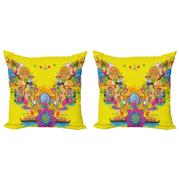 Ambesonne Modern Throw Pillow Cover 2 Pack, Summer Fan Cooler, 20", Pale Blue Violet