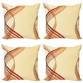 thumbnail image 1 of Ambesonne Modern Throw Pillow Cover 4 Pack, Abstract Curvy Stripes, 16", Multicolor, 1 of 7