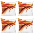 thumbnail image 1 of Ambesonne Modern Throw Pillow Cover 4 Pack, Blurred Smock Art Rays, 16", Orange Red, 1 of 6