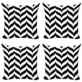 thumbnail image 1 of Ambesonne Modern Throw Pillow Cover 4 Pack, Chevron Retro, 20", Black White, 1 of 6