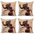 thumbnail image 1 of Ambesonne Modern Throw Pillow Cover 4 Pack, Circle with Women Image, 24", Sand Brown Seal Brown, 1 of 5