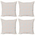 thumbnail image 1 of Ambesonne Modern Throw Pillow Cover 4 Pack, Colored Rhombs Borders, 18", White Seafoam and Coral, 1 of 2