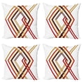 thumbnail image 1 of Ambesonne Modern Throw Pillow Cover 4 Pack, Diamond Like Border Line, 18", Caramel Brown, 1 of 7