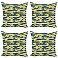 thumbnail image 1 of Ambesonne Modern Throw Pillow Cover 4 Pack, Fresh Lemons Striped, 18", Hunter Green Indigo, 1 of 6