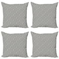 thumbnail image 1 of Ambesonne Modern Throw Pillow Cover 4 Pack, Geometric Maze, 16", White and Army Green, 1 of 2