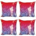 thumbnail image 1 of Ambesonne Modern Throw Pillow Cover 4 Pack, Little Mermaid Face Hair, 20", Red Violet Cream, 1 of 7