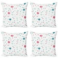 thumbnail image 1 of Ambesonne Modern Throw Pillow Cover 4 Pack, Pastel Color Polka Dots, 20", Blue Pink Grey, 1 of 2