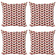 thumbnail image 1 of Ambesonne Modern Throw Pillow Cover 4 Pack, Retro Geometric Circle, 20", Forest Green Salmon, 1 of 2