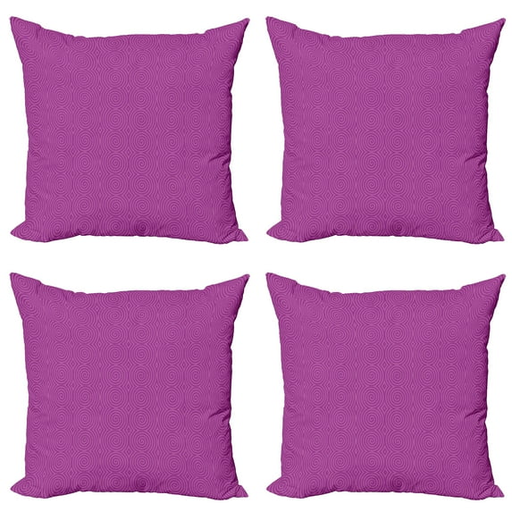Ambesonne Modern Throw Pillow Cover 4 Pack, Rotary Spinning Art, 16", Dark Magenta