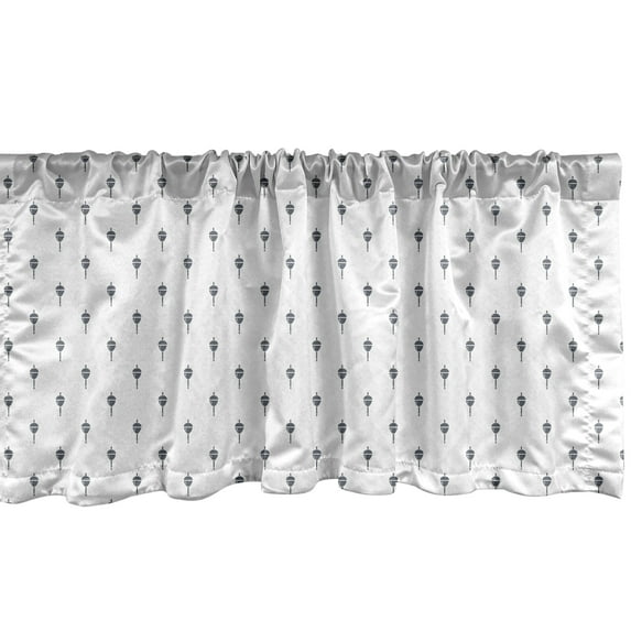 Ambesonne Modern Valance Pack of 2, Shapes Monochrome Minimalist, 42"X12", White and Grey