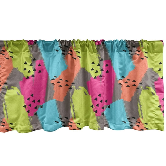 Ambesonne Modern Window Valance, Abstract Colors Triangle, 54" X 18", Multicolor