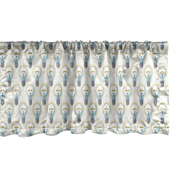 Ambesonne Modern Window Valance, Electric Lamp Beams Graphic, 54" X 12", Ivory Multicolor