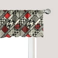 thumbnail image 1 of Ambesonne Modern Window Valance, Minimalist Design, 54" X 12", White Black Red, 1 of 3