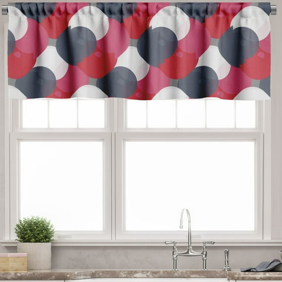 Ambesonne Modern Window Valance, Ornate Circles Pattern, 54" X 18", Multicolor
