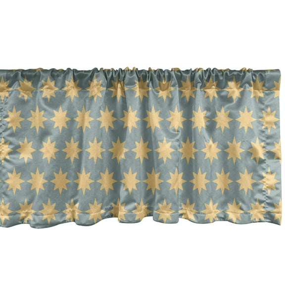 Ambesonne Modern Window Valance, Starry Night, 42" x 12", Apricot Mustard