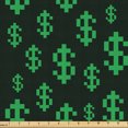 thumbnail image 1 of Ambesonne Money Fabric by the Yard Upholstery, Pixel Art Dollar Pattern, 3 Yards, Dark Green Lime Green, 1 of 5