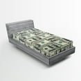 thumbnail image 1 of Ambesonne Money Fitted Sheet 2 Pcs Set, Bills with Ben Franklin, Twin XL, Pale Green Grey, 1 of 3
