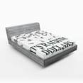 thumbnail image 1 of Ambesonne Money Fitted Sheet, It's Raining Dollars Text, Queen Size, Dark Green White, 1 of 2