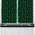 thumbnail image 1 of Ambesonne Money Kitchen Curtains, Pixel Art Dollar Pattern, 55"x45", Dark Green Lime Green, 1 of 1