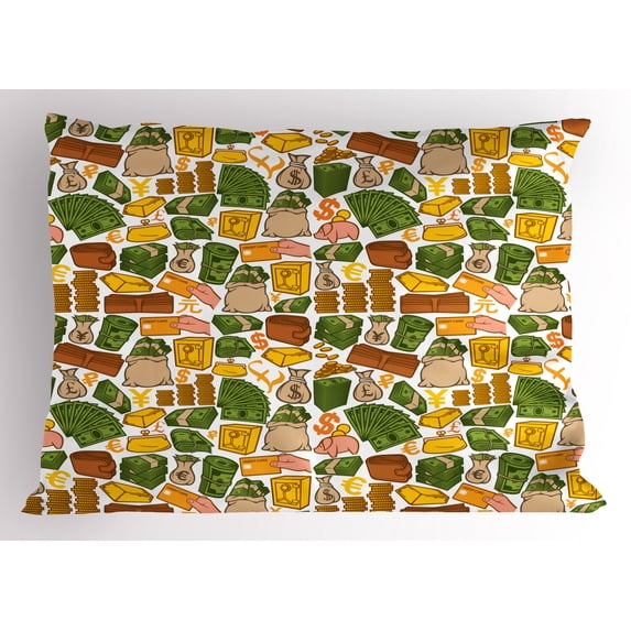 Ambesonne Money Pillow Sham, Colorful Pound Signs, 36" X 20", Multicolor