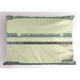 thumbnail image 1 of Ambesonne Money Pillow Sham, Dollar Bill Frame Pattern, 26" X 20", Pale Green Grey, 1 of 2