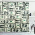 thumbnail image 1 of Ambesonne Money Shower Curtain, Bills with Ben Franklin, 69"Wx75"L, Pale Green Grey, 1 of 3