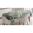 thumbnail image 1 of Ambesonne Money Tablecloth Rectangular Table Cover, Bills with Ben Franklin, 60"x90", Pale Green Grey, 1 of 4
