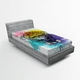 thumbnail image 1 of Ambesonne Monkey Fitted Sheet, Funny Geometric, Twin XL Size, Multicolor, 1 of 3